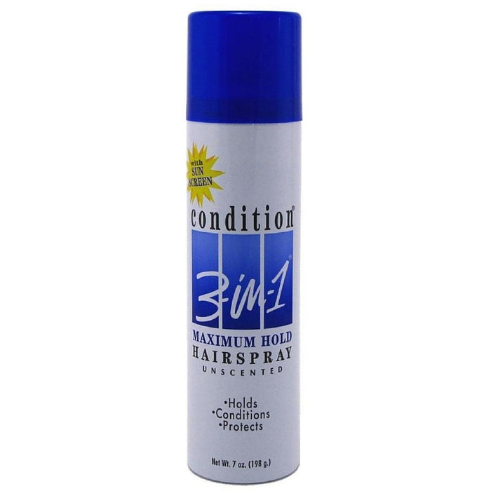 CONDITION 3-In-1 Maximum Hold Hairspray, Unscented 7 oz