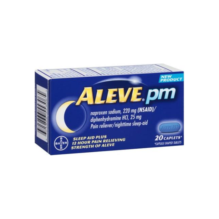 Aleve PM Pain Reliever Nighttime Sleep-Aid Caplets, 20 ea