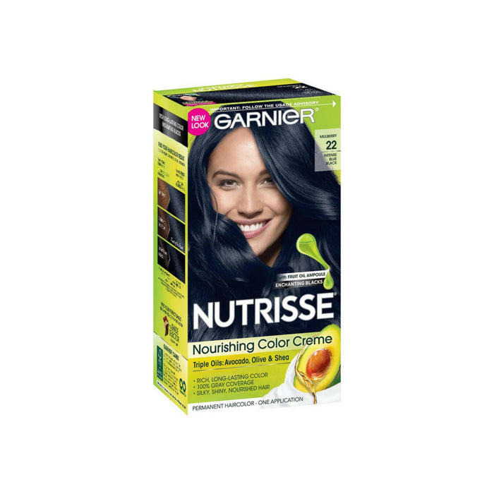 Garnier Nutrisse Nourishing Color Creme [22] Intense Blue Black 1 ea