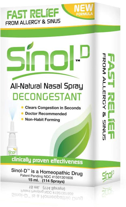 Sinol-D All Natural Nasal Spray, Decongestant 15 ml