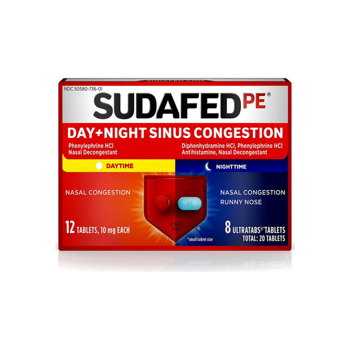 SUDAFED PE Day and Night Sinus Pressure and Congestion Tablets 20 ea
