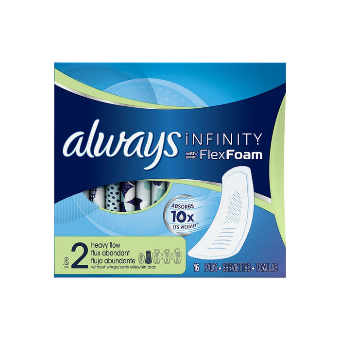Always Infinity Pads without Wings Heavy Flow 16 ea