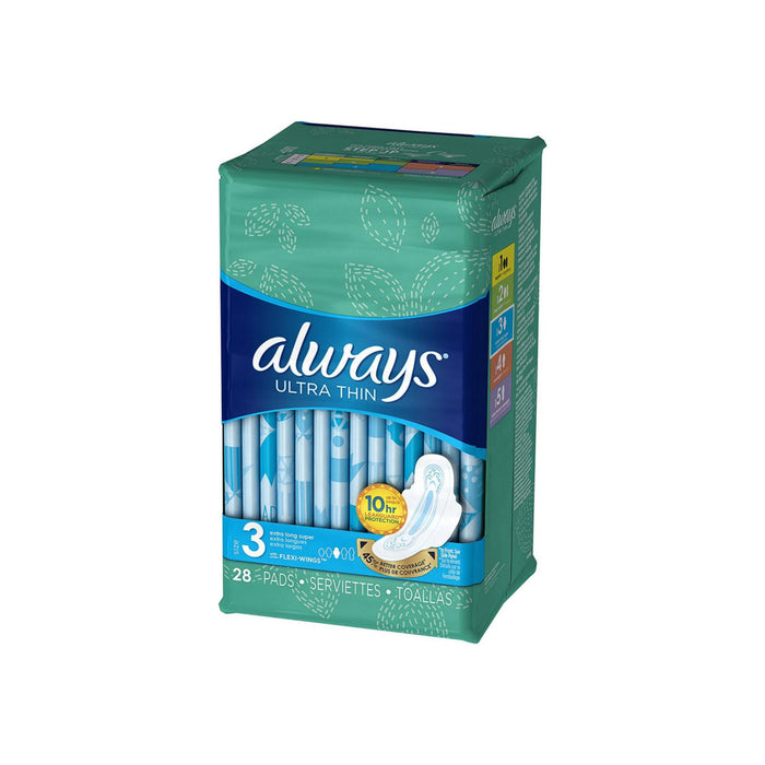 Always Ultra Thin Pads Size 3, Extra Long, Super Absorbency With Wings 1 ea