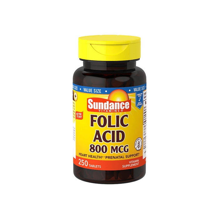 Sundance Vitamins  Folic Acid 800 mcg Tablets, 250 ea