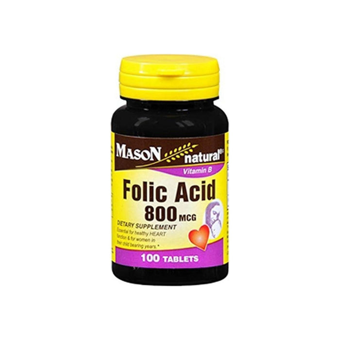Mason Natural Folic Acid 800 mcg, 100 ea