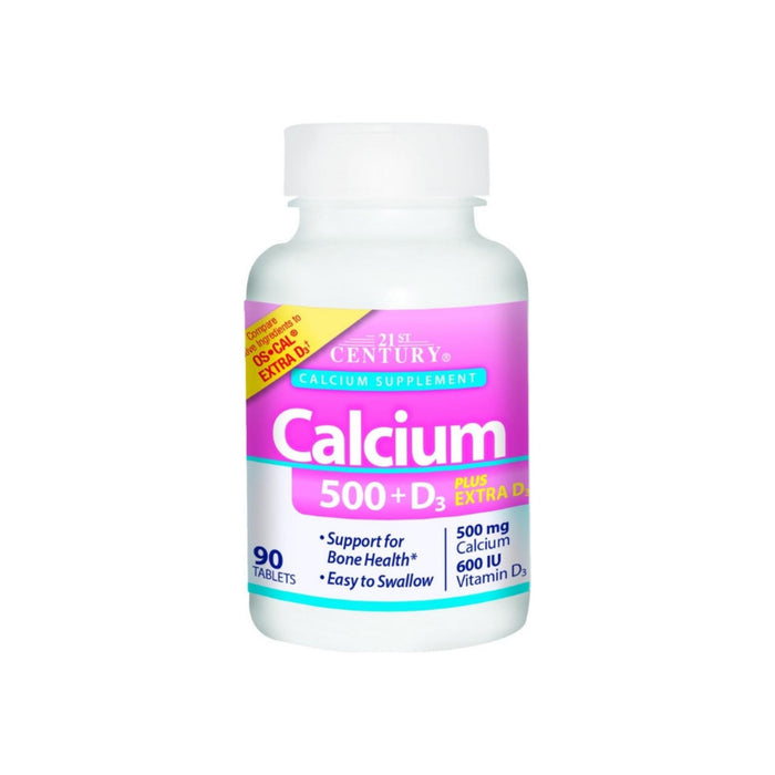 21st Century Calcium Plus Extra D Caplets, 500 mg,  90 ea