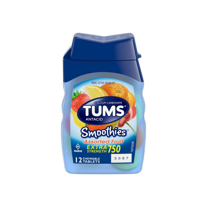 TUMS Smoothies Tablets Assorted Fruit 12 ct