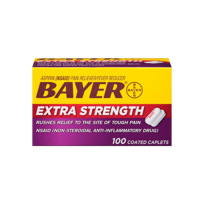 Bayer Extra Strength Aspirin 500 mg, Coated Caplets, 100 ea
