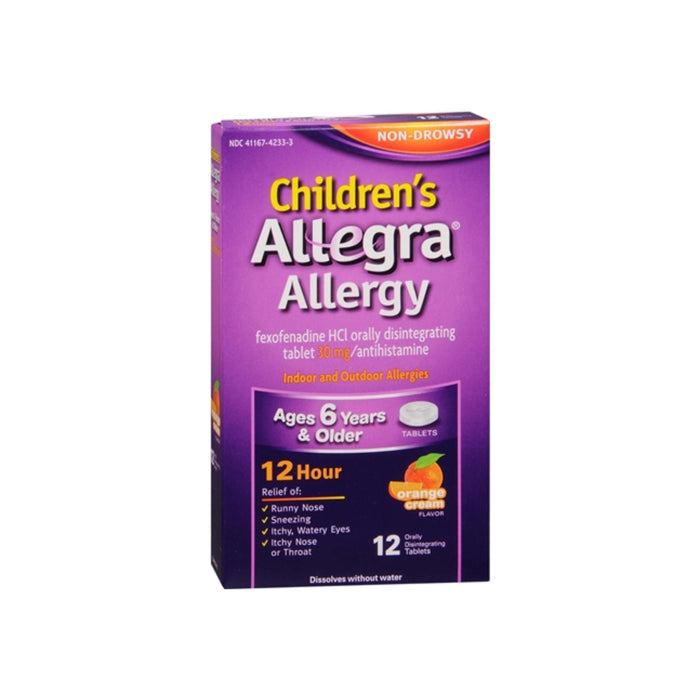 Allegra Children's Allergy Orally Disintegrating Tablets Orange Cream Flavored 12 Tablets