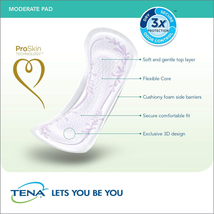 Tena Intimates Moderate Regular Incontinence Pad for Women, 20 Count