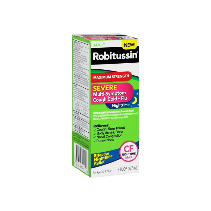 Robitussin Severe Maximum Strength Cough, Cold, & Flu Nighttime Medicine 8 oz