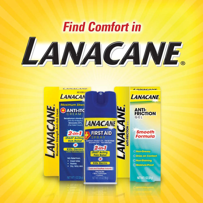 Lanacane Maximum Strength Anti-itch Cream, 1 oz., 2in1 Fast Acting Itch Relief and Kills Germs