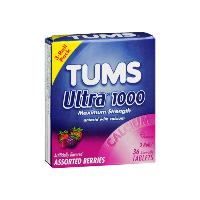 TUMS Ultra 1000 Tablets Assorted Berries 36 Tablets