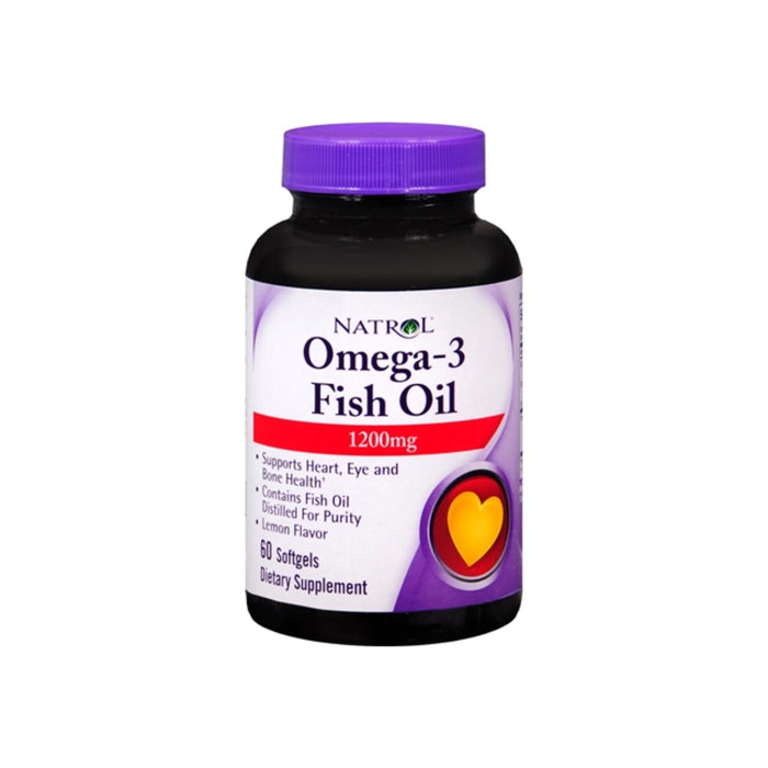 Natrol Omega-3 Fish Oil 1200 mg Softgels 60 Soft Gels