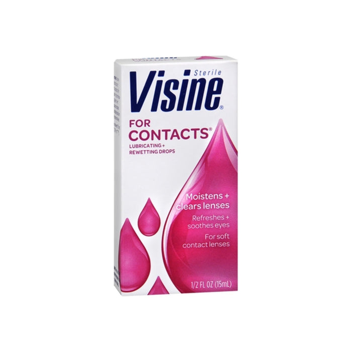 Visine For Contacts Lubricating and Rewetting Eye Drops 0.50 oz