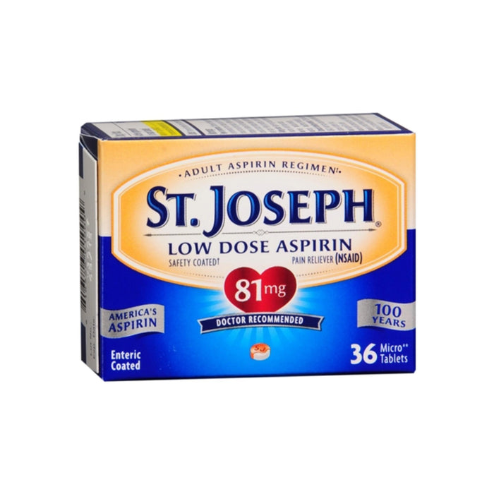 St. Joseph Aspirin Tablets Adult Low Strength Safety Coated 36 Tablets