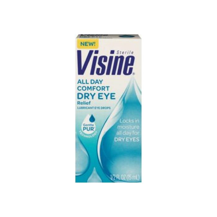 Visine Tears Long Lasting Dry Eye Relief Lubricant Eye Drops 1/2 FL oz