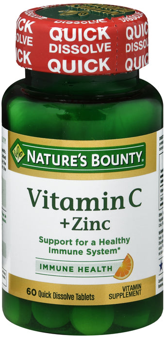 Nature's Bounty Vitamin C + Zinc Quick Dissolve Tablets 60 ea