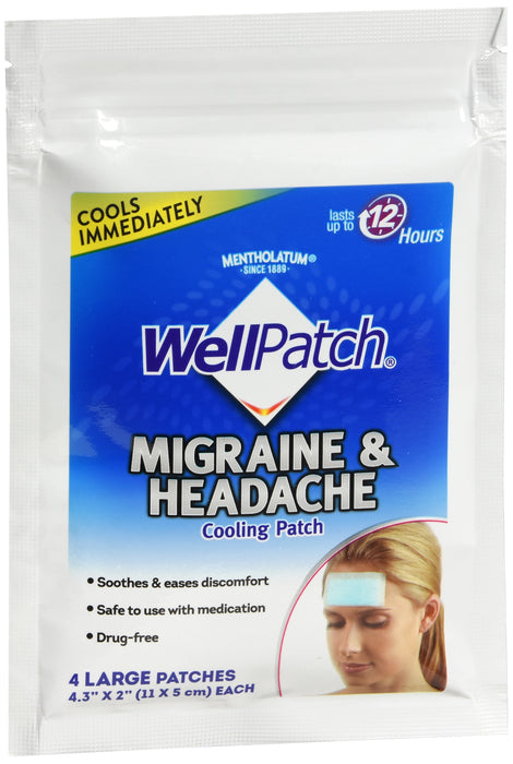 WellPatch Migraine Cooling Patch, 4 Count