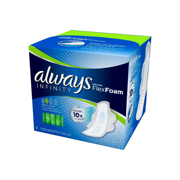 Always Infinity Heavy Flow Pads with Flexi-Wings, Unscented 16 ea
