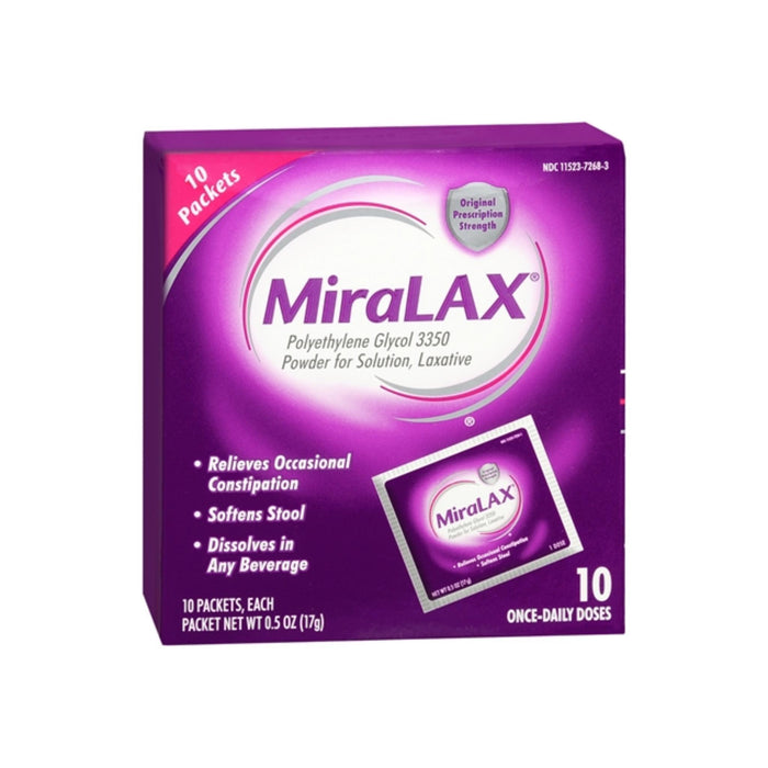 MiraLAX Powder Packets mix in pax 10 Each