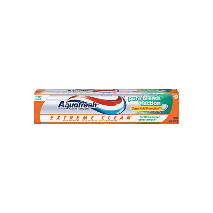 Aquafresh Extreme Clean Pure Breath Action Fluoride Toothpaste, Fresh Mint 5.6 oz