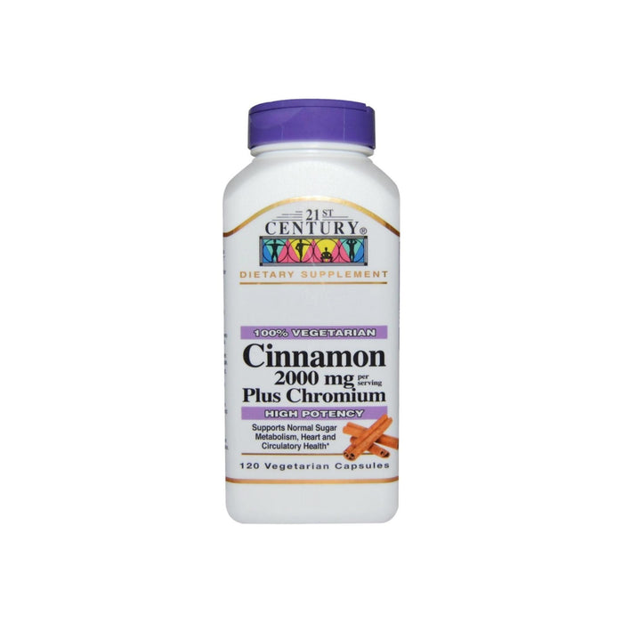 21st Century Cinnamon 2000 mg Per Serving Plus Chromium Vegetarian Capsules 120 ea