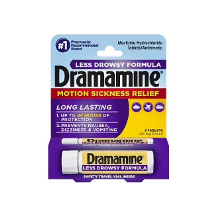Dramamine Motion Sickness Relief Less Drowsey Formula Tablets 8 ea