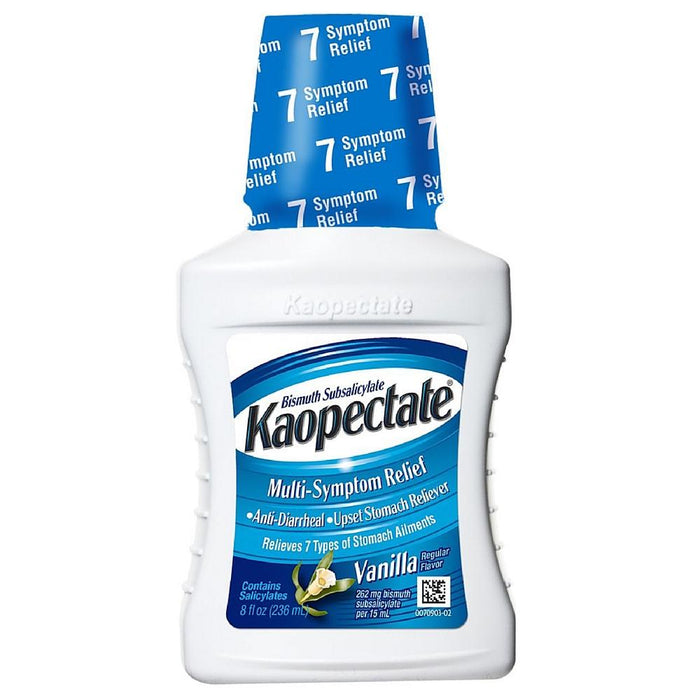 Kaopectate Multi-Symptom Relief Anti-Diarrheal/Upset Stomach Reliever Liquid, Vanilla 8 oz