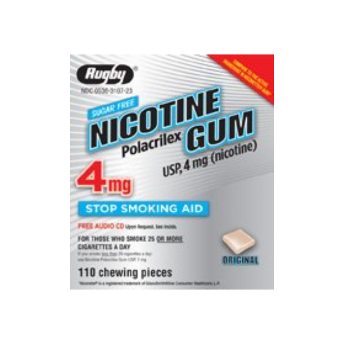 Rugby Nicotine Polacrilex Gum USP 4 mg 110 Each