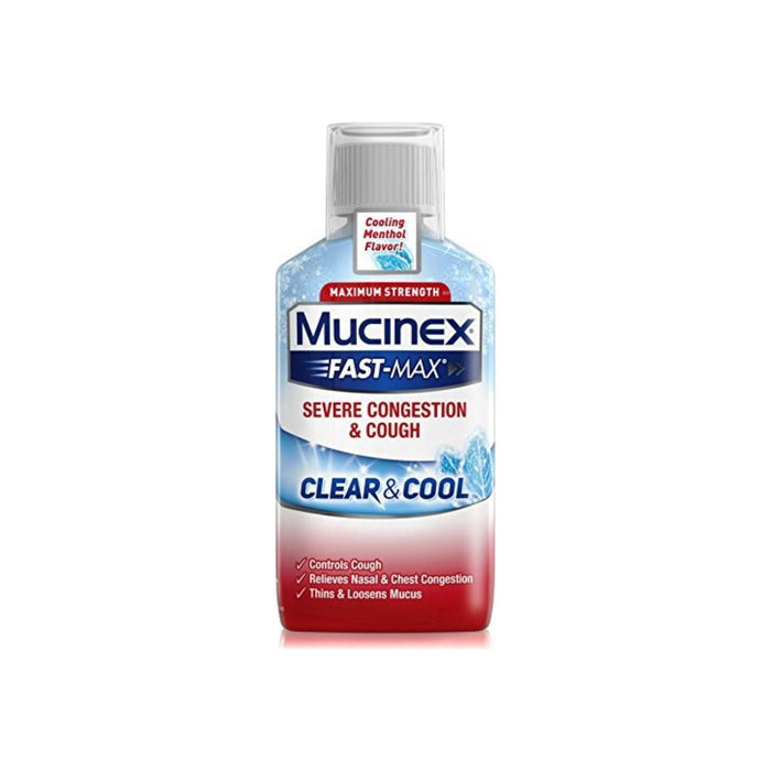 Mucinex Fast-Max Clear & Cool Adult Liquid - Severe Congestion & Cough 6 oz