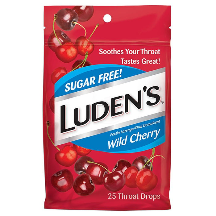 Luden's Sugar Free Throat Drops, Wild Cherry 25 ea