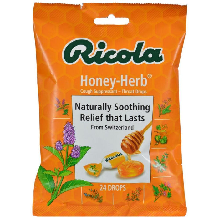 Ricola Cough Suppressant Throat Drops, Honey-Herb 24 ea