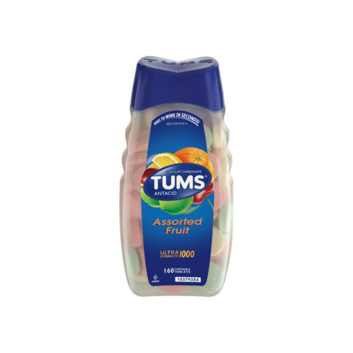 TUMS Ultra Strength 1000 Tablets Assorted Fruit 160 Chewable Tablets