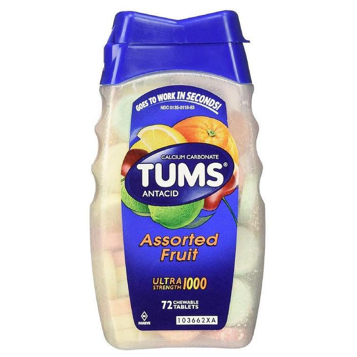 TUMS Ultra Strength Antacid/Calcium Chewable Tablets, Assorted Fruit 72 ea