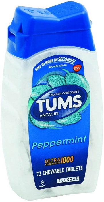 TUMS Ultra 1000 Tablets Peppermint 72 Tablets