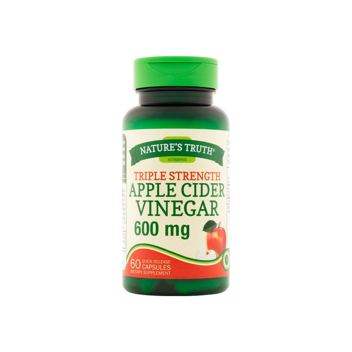 Nature's Truth Triple Strength Apple Cider Vinegar Quick Release Capsules 600 mg 60 ea