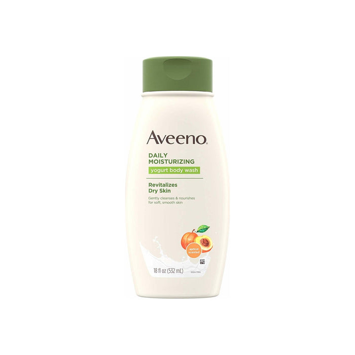 AVEENO Active Naturals Daily Moisturizing Yogurt Body Wash, Apricot & Honey 18 oz