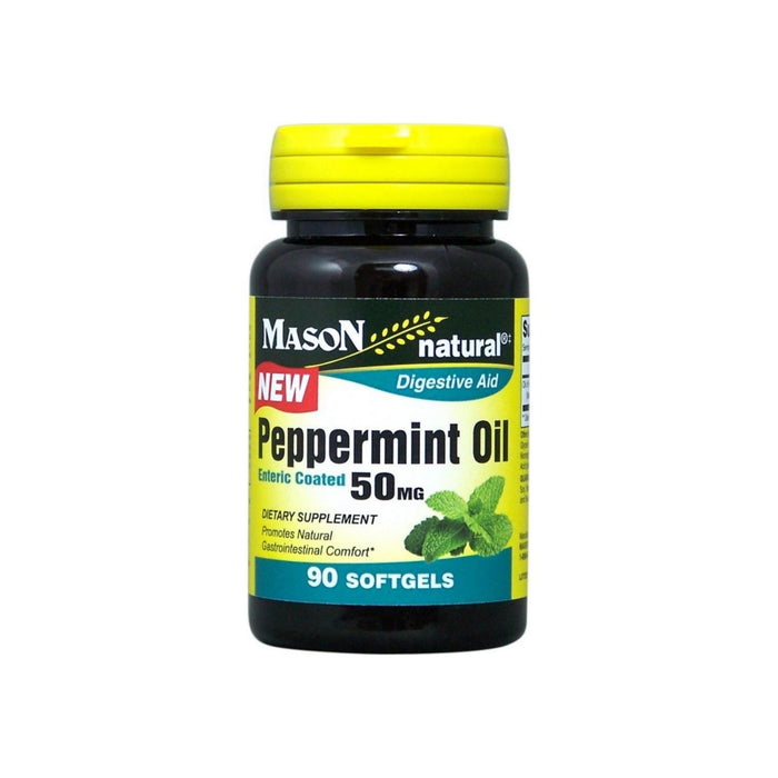 Mason Natural Peppermint Oil Enteric Coated Soft Gels, 50MG 90 ea