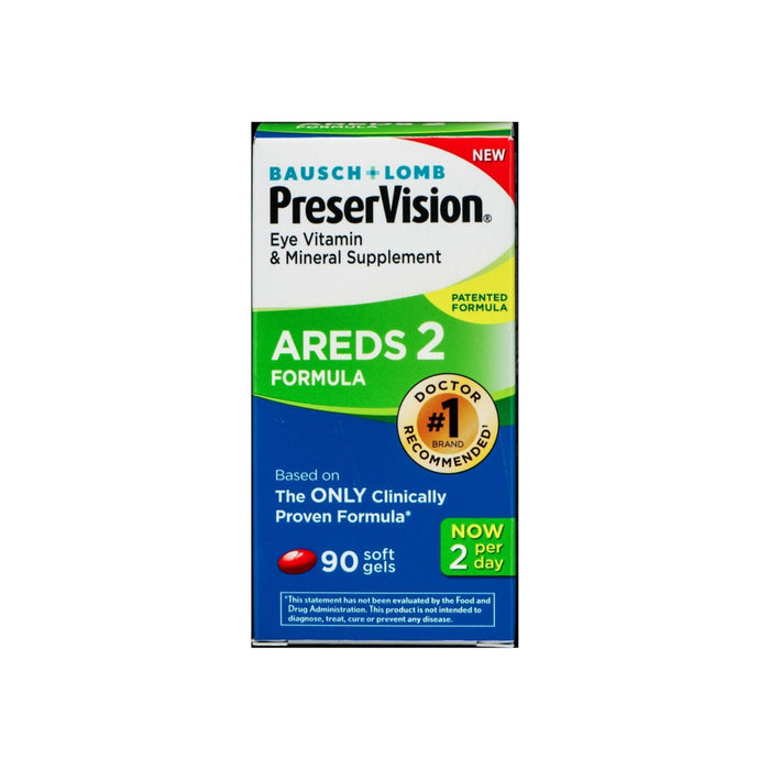 Bausch & Lomb Preser Vision Eye Vitamin & Mineral Supplement AREDS 2 Formula Softgels 90 ea