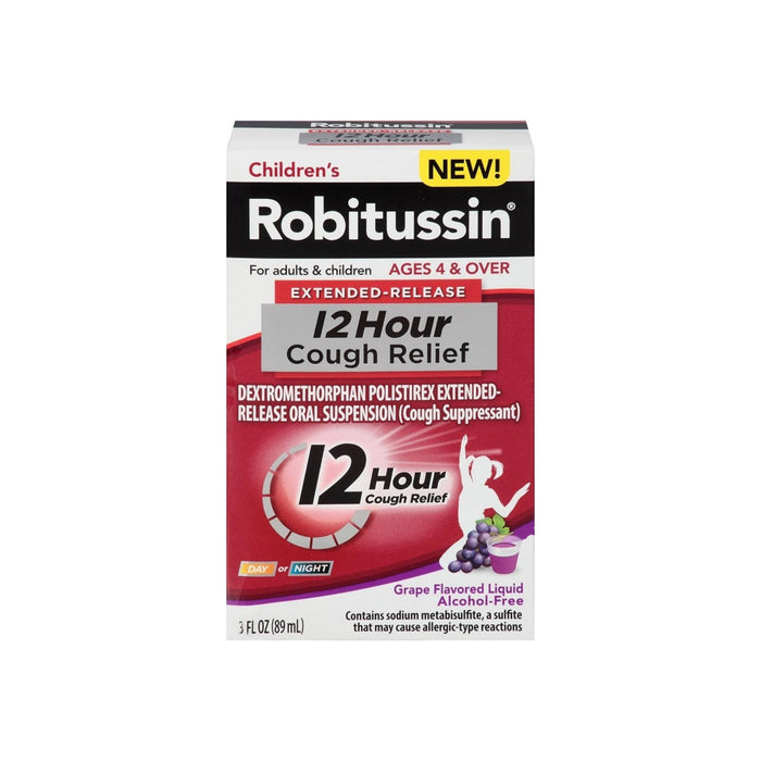 Robitussin  Extended Release 12 Hours Cough Relief Liquid, Grape Flavored 3 oz
