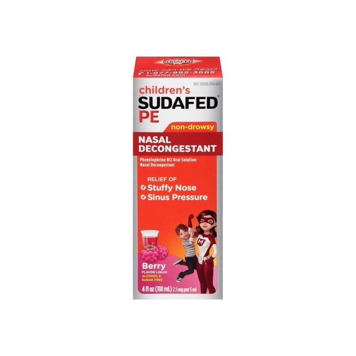 SUDAFED PE Children's Nasal Decongestant Liquid, Berry 4 oz