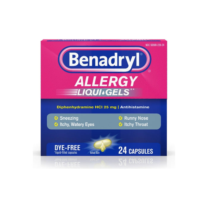 Benadryl Allergy Liqui-Gels Dye-Free 24 Liqui-Gels