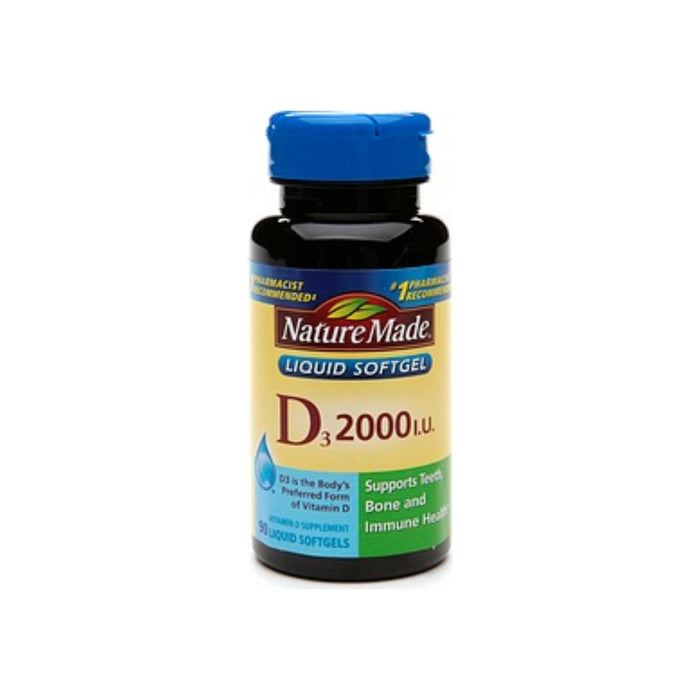 Nature Made Vitamin D3 2000 IU Liquid Softgels 90 ea