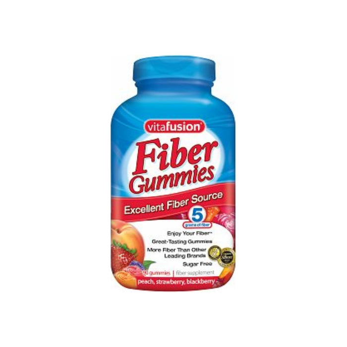 Vitafusion Fiber Gummies Fiber Supplement Peach, Strawberry and Blackberry Flavors 90 Each