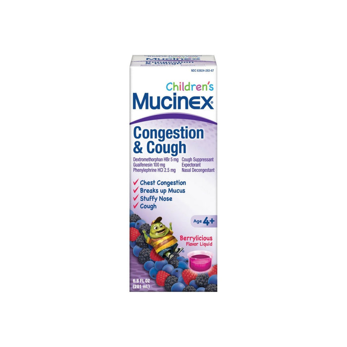 Mucinex Children's Congestion & Cough Liquid, Berrylicious 6.8 oz
