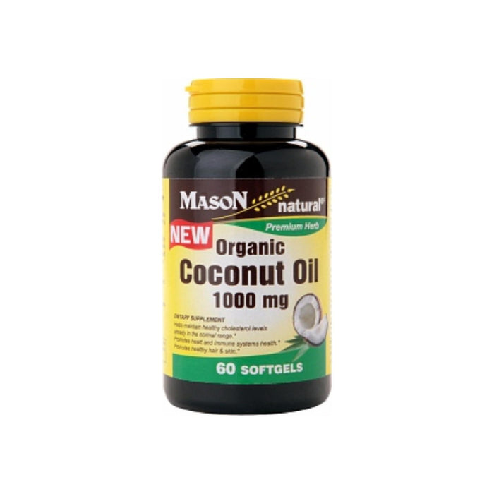Mason Natural Organic Coconut Oil 1000mg, Softgels 60 ea