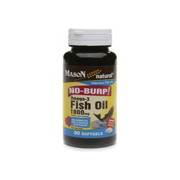 Mason Natural No Burp! Omega-3 Fish Oil, 1000mg, Small Softgels 90 ea