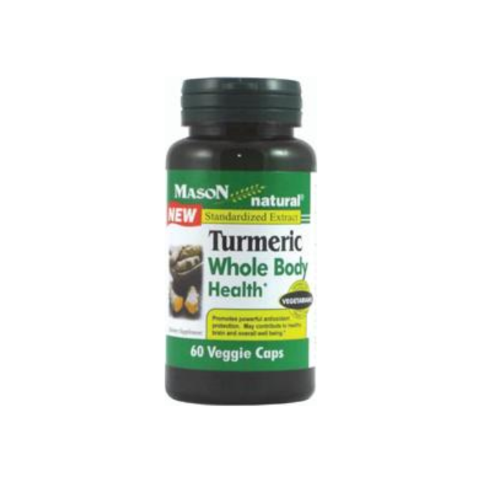 Mason Natural Turmeric Whole Body Health Veggie Caps 60 ea