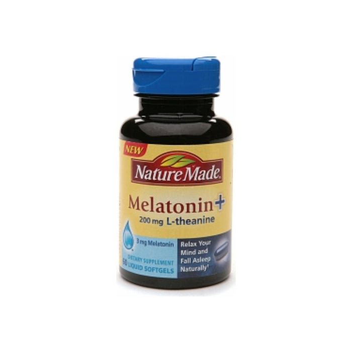 Nature Made Melatonin + L-Theanine 200mg, Softgels 60 Caplets
